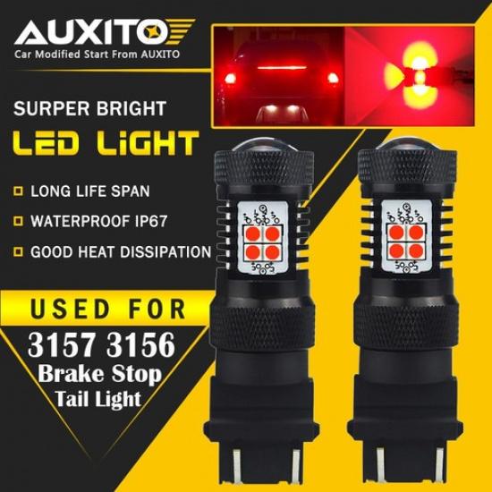 

2X RED 3157 4157 LED Brake Tail Turn Signal Back up Reverse Light Bulb A