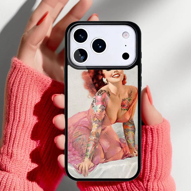 Pin Up Girl Phone Case for iPhone 17 Air 16e 15 14 13 Pro Max Back Cover for 12 11 Pro Coque