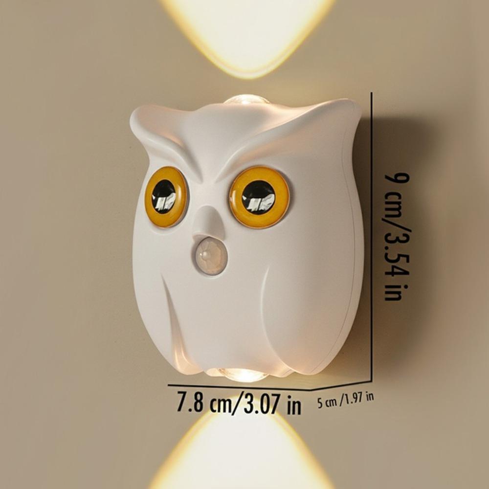 Rechargeable Smart Sensor Night Light Color Wall Lamp Intelligent Charging Owl Table Lamp Magnetic Base Adjustable Brightness