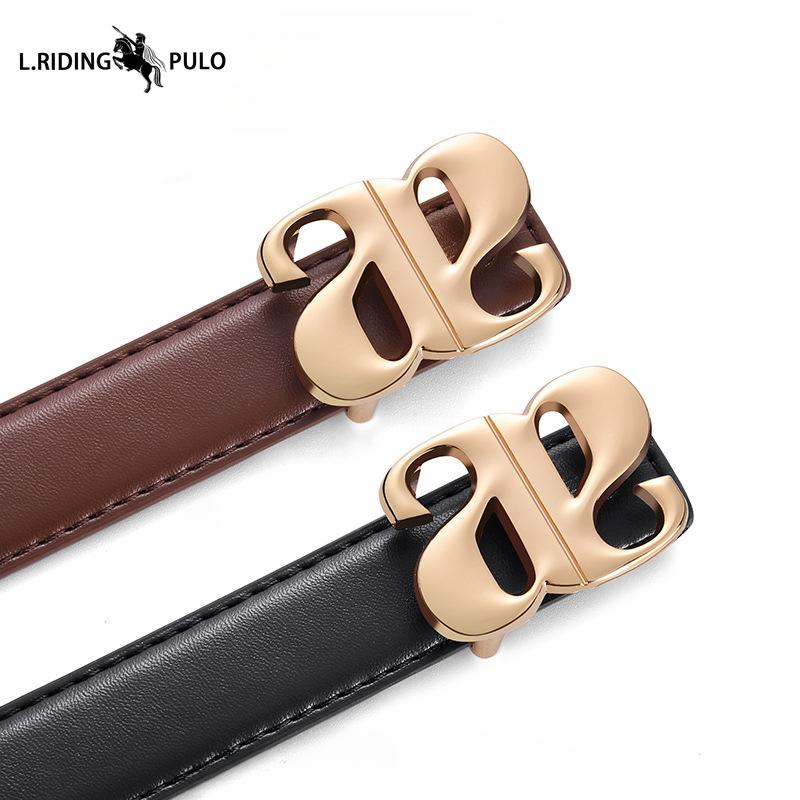Women's Belts, Ladies' Smooth Buckle Belts, Fashionable and Versatile Thin Belts, Casual Pants Belts