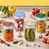 Silicone Fermentation Lids for Wide Mouth Jars with Auto Vent Valve and Smart Date Marking for Easy Batch Tracking