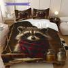 Magic Raccoon Pattern Bedding Quilt Set Quilt Cover Pillowcase Home Decoration Birthday Gift (1 * duvet cover + 2 * pillowcase, without core)