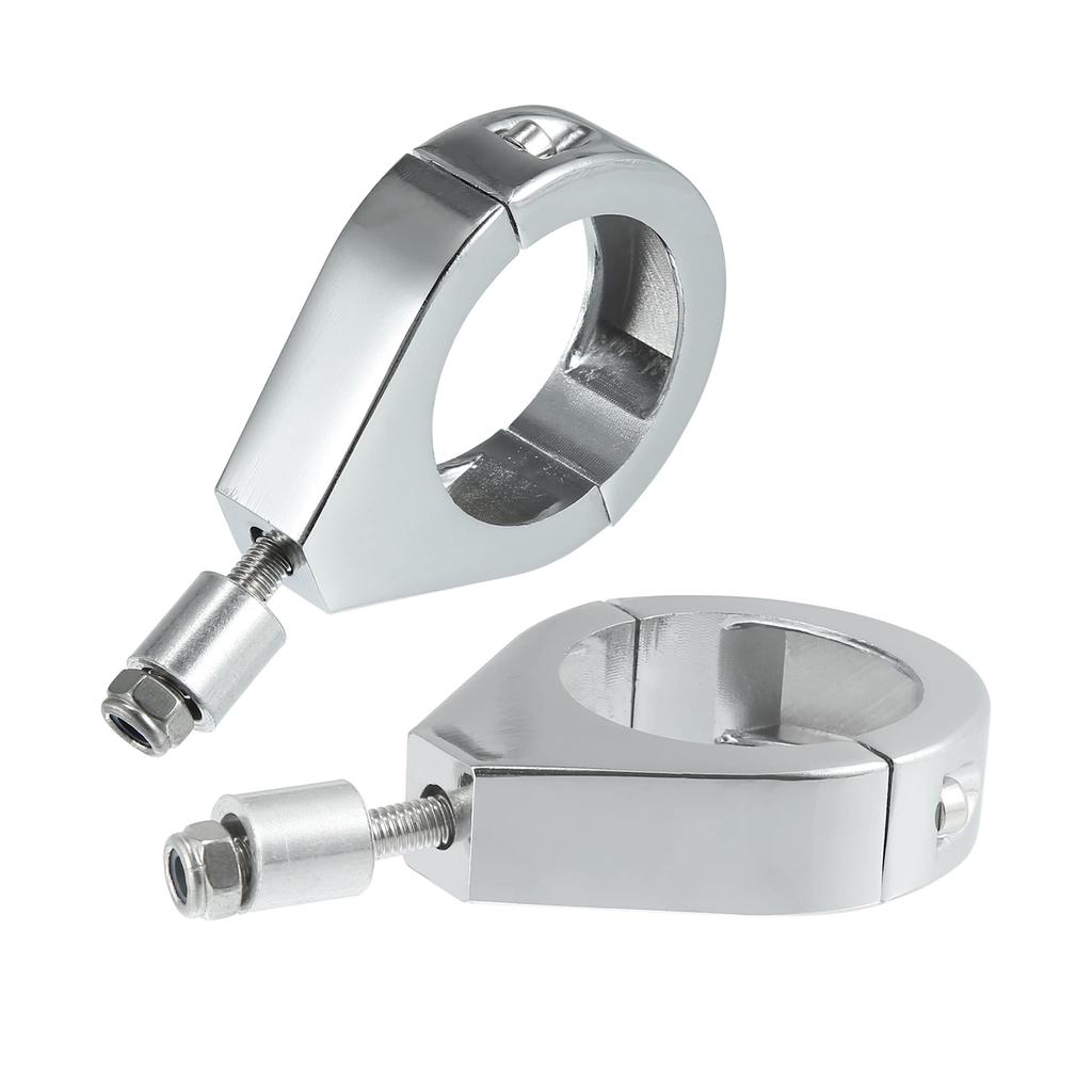 ACROPIX Motorrad Blinker Gabelklemme Kit Universal 41mm Chrom 2 Stück