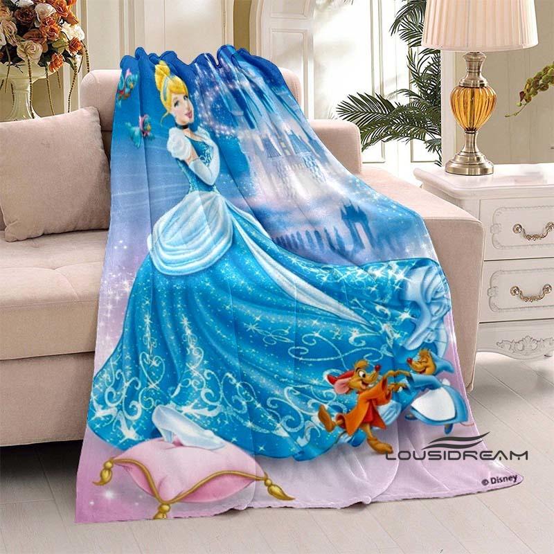 Disney Cinderella Princess Flannel Blanket Fluffy and Comfortable Adult Nap Blanket Soft Bedding Sofa Blanket Party Home Dec