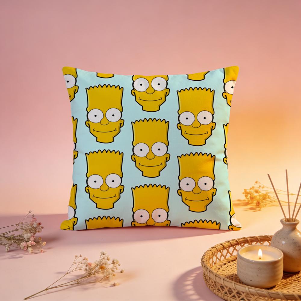 Stylish TThe Simpsonsew Cushion Cover Comfortable Durable Pillow Cover MultiScene for Home Office Car Sofa