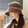 Spring and Autumn New Corduroy Color Matching Bucket Hat Casual Versatile Women's Warm Windproof Hat Fashion Basin Hat