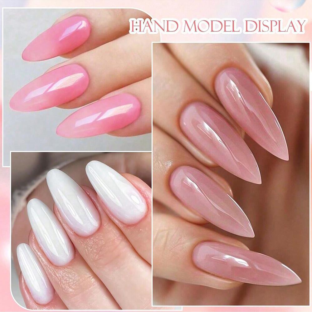 Poly Nail Extension Gel Color Set Crystal Jelly Nail Tips Extension Nude Clear Pink Nail Art French Nail DIY Nail Extension Gel Nail Starter Nail Art
