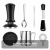 Espresso Tamping Kit with Pitcher Ergonomic Latte Art Set Stencils Non-Slip