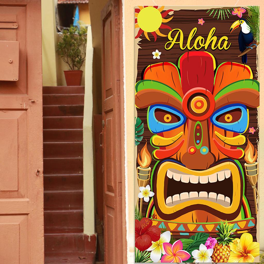Hawaiian Party Decoration Banner Carnival for Beach Tropical Aloha Party Birthday Carnival Banner Backdrop for Hawaiian Luau