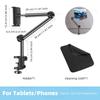 Adjustable Tablet and Phone Holder Bedside Desktop Clamp Stand for Hands-Free Viewing