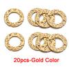 20pcs Stainless Steel Double Hole Texture Circle Ring Gold Color Charms Pendants Earrings Conectors for Jewelry Making DIY