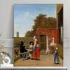Pieter de Hooch A Dutch Courtyard Famous Poster Oil Painting Print Christmas Morning Ferdinand Georg Waldmüller Canvas Painting