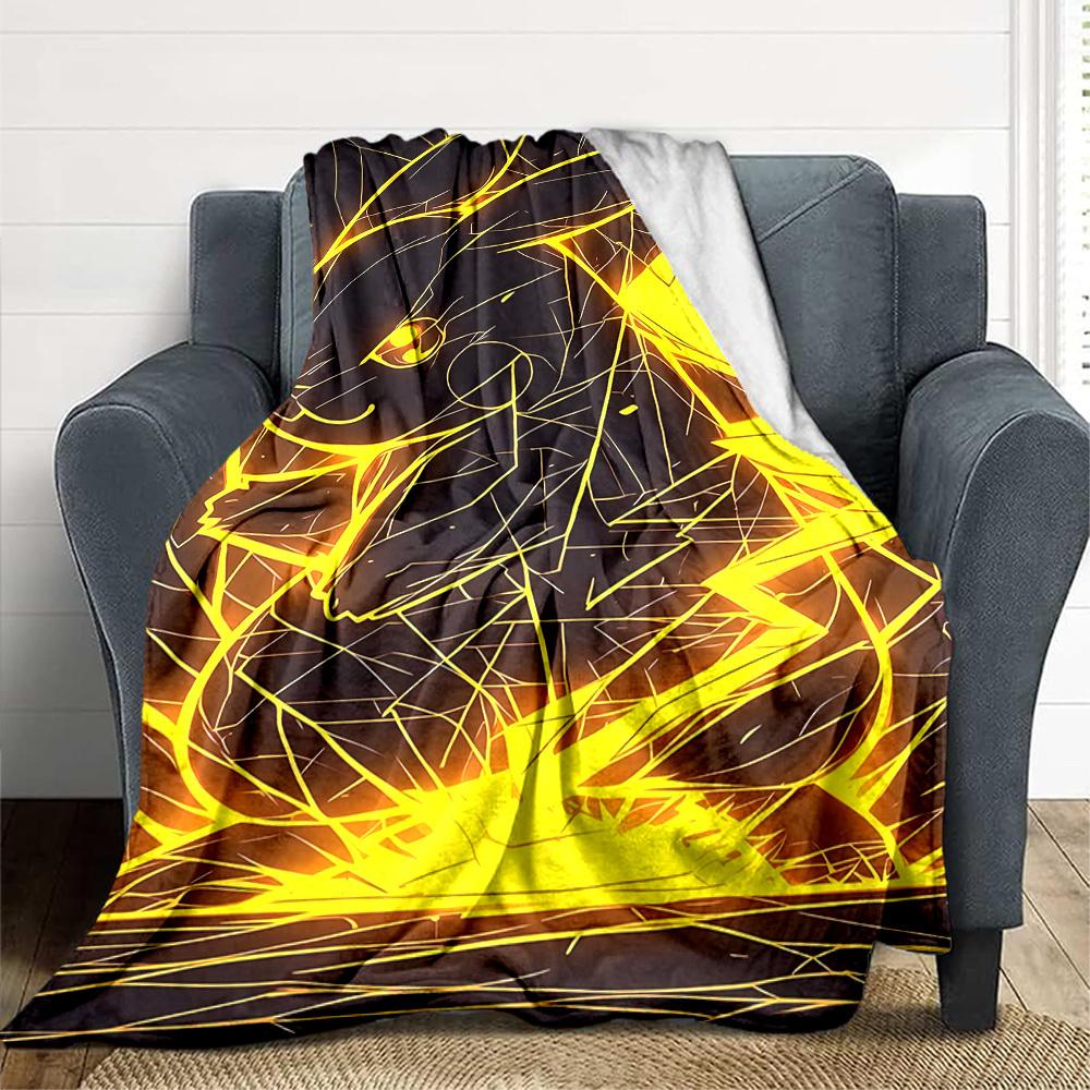 1pc Electric Flannel Throw Blanket HD Printed Lightweight Soft Warm All Season Blanket for Sofa, Bed, Travel, Camping Machine Washable