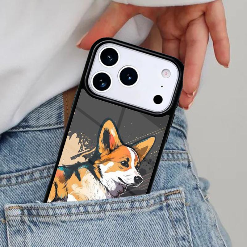 Corgi Funny Puppy Phone Case for iPhone 16e 15 14 13 12 17 Pro Max Plus Air 17pro Cover Coque