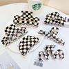 Women Elegant Checkerboard Acrylic Hair Claw Temperament Geometric Headband Hair Clips Hairpins Fahion Hair Accessories Gift