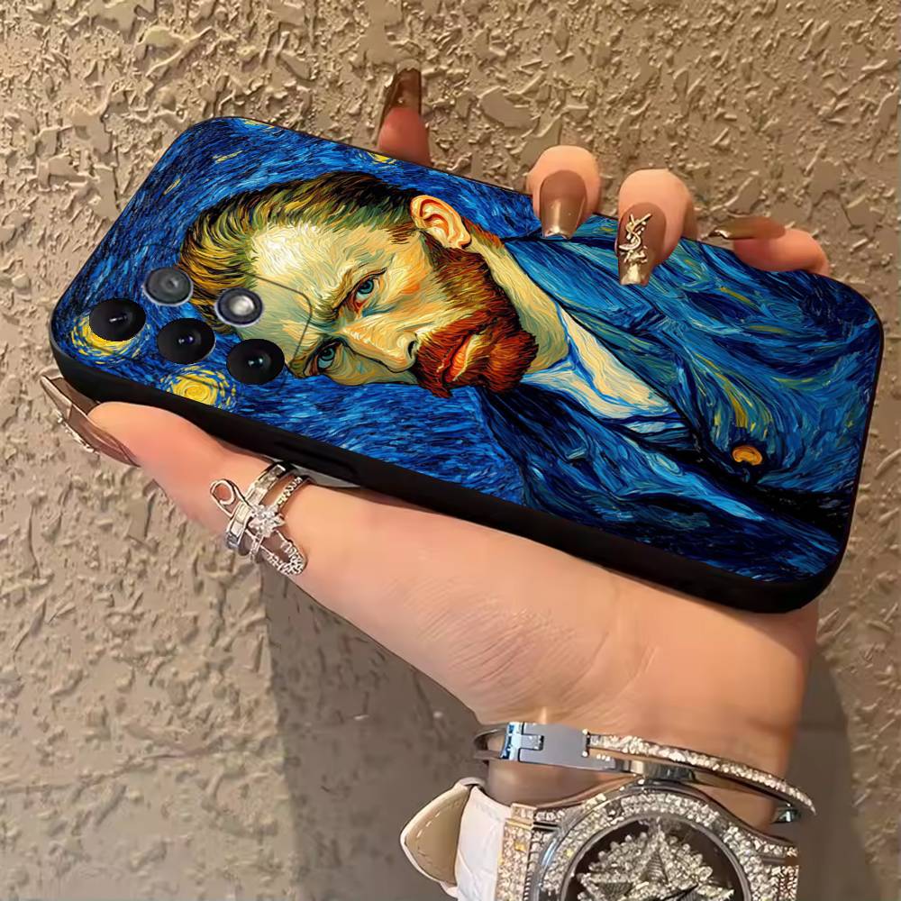 

V-Van Gogh Phone Case For Samsung Galaxy A13,A21s,A22,A31,A32,A52,A53,A71,A80,A91 Soft Black Shell SamsungA40