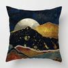 Nordic Mountains Sunrise Whale Metal Painting Pillowcase Sofa Decoration Cushion Cover  Home Decoration Cushion Cover