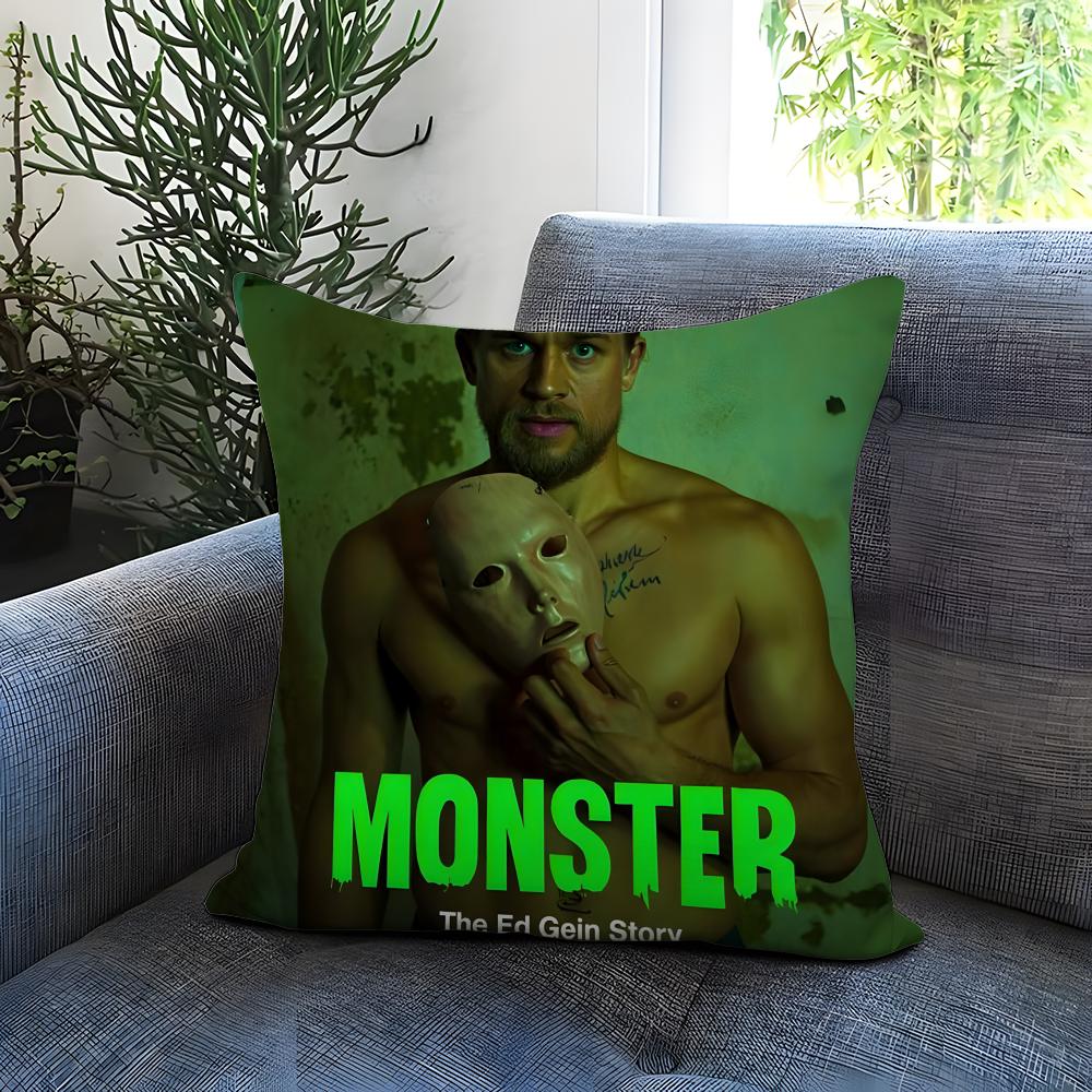 

Hot Mmonster The Ed Gein Storyied Cushion Cover Comfortable Reversible Pillow Cover Ideal for Car Sofa Bedroom Beyond 30X30cm