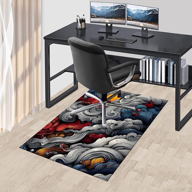 

1pc Abstract Art Office Chair Mat - Festival Gift, Seasonal Decor, Non-Slip Carpet for Home and Office Use.P008 60cm by 90cm