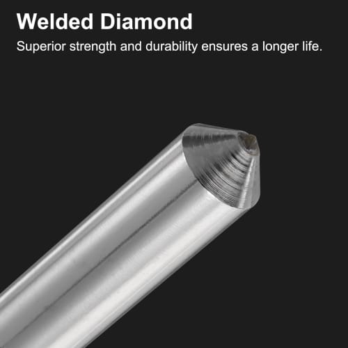 uxcell 5-Piece Diamond Dresser Set, 12mm X 47mm (15/32" X 1-7/8") Single Tapered Point Grinding Wheel Round Pen Welding Diamond Dressing Tool, Silver