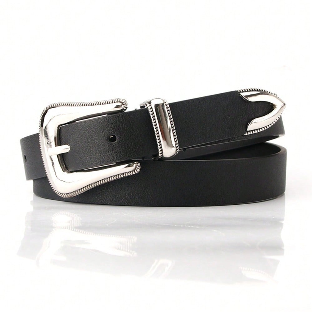 Belt Women's Pin Buckle Leather Belt Fashion Versatile Clothing Decorative Belt Personalized Retro Style