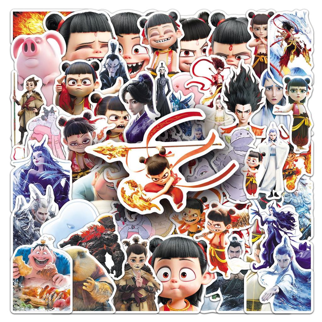 60 Nezha Graffiti Stickers Personalized Cartoon Hot Chinese Comics Decorative Suitcase Mobile Phone Case Computer Stickers