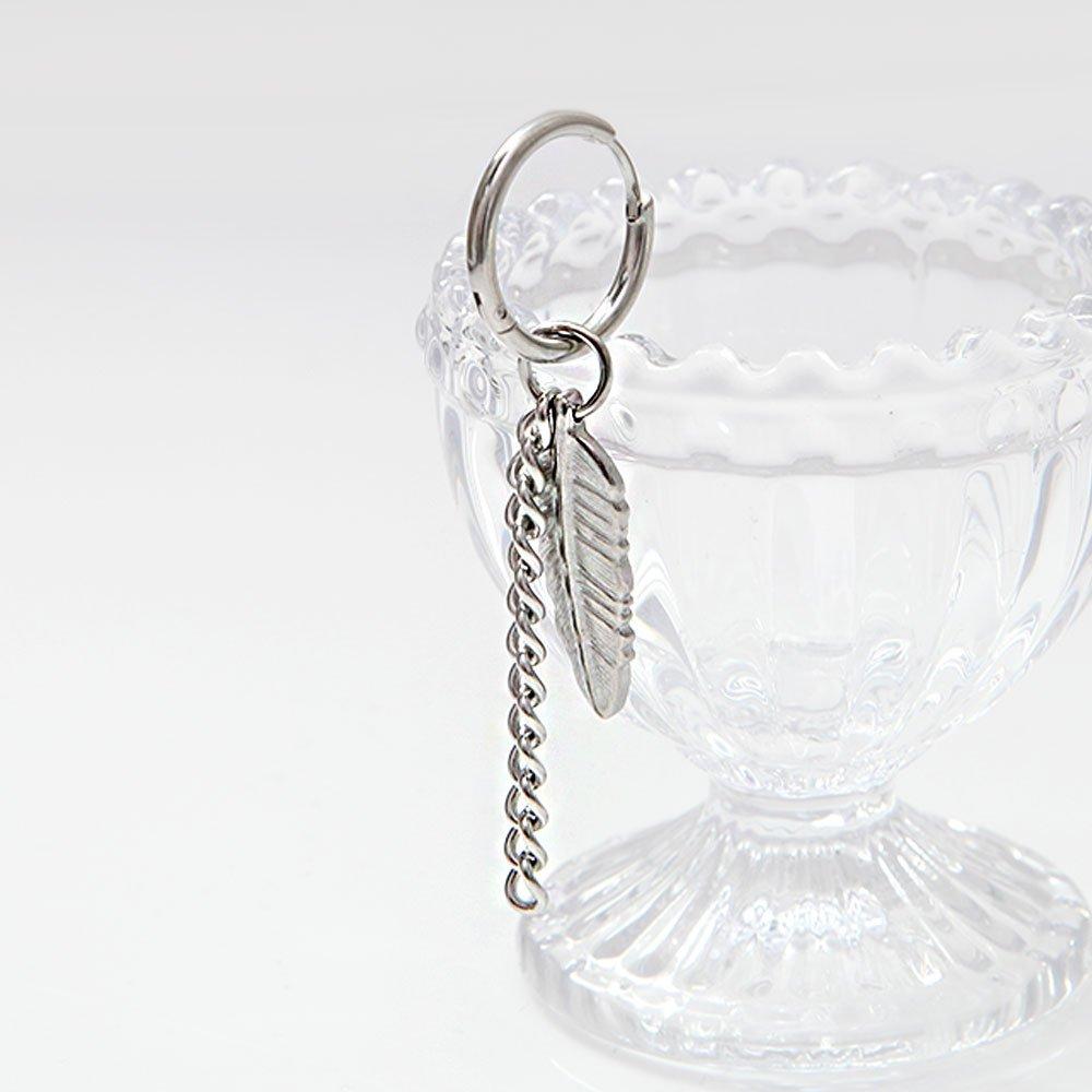 [1+1] Surgical Piercing Flying Chain Drop Feather Single-Side Sale