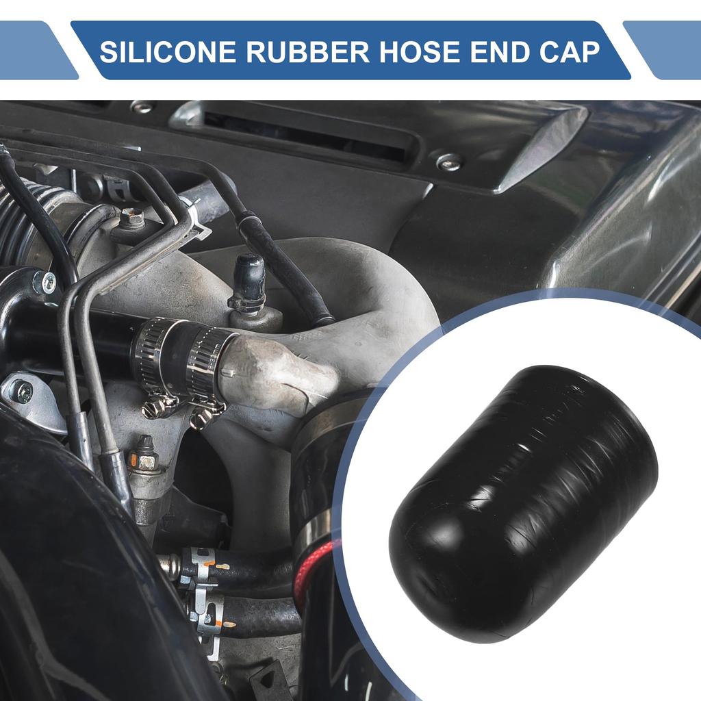 X AUTOHAUX 1pcs Length 30mm Inner Diameter 22mm/0.87" Black Car Silicone Rubber Hose End