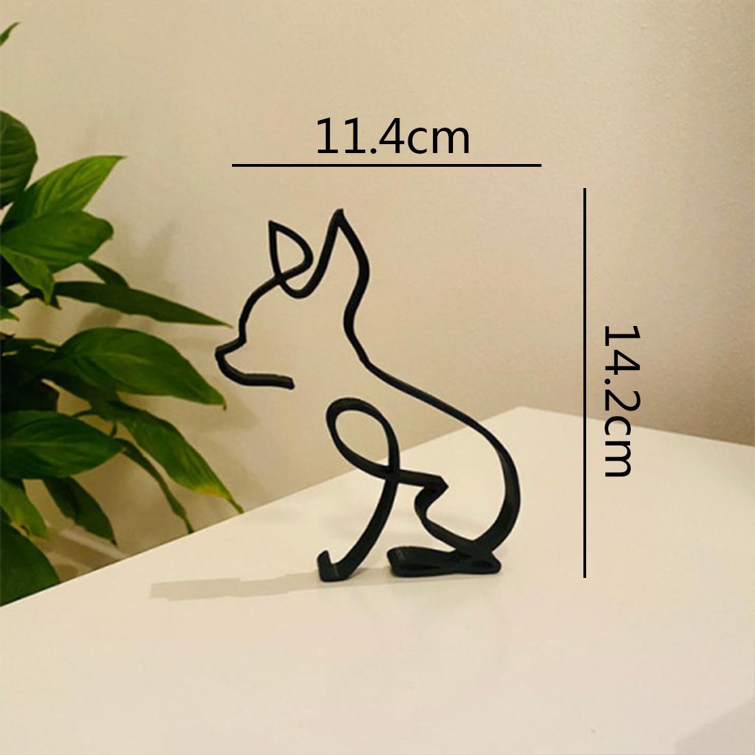 

Nordic Dog Sculpture Decor Minimalist Artistic Metal Craft Desk Ornament Home Display Creative Bookcase Accent Piece
