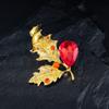 Premium Maple Leaf Brooch Women's Summer Light Luxury Brooch Metal Anti-light Pin Jewelry Wholesale Hat Decoration Men