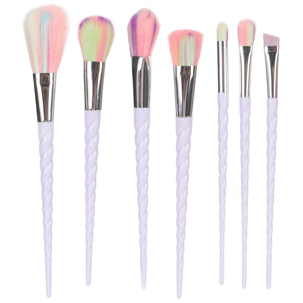 Makeup Brushes Soft Colorful Bristles Ergonomic Handle Cosmetic Brush Set for Loose Powder Eyeshadow Blush 7pcs