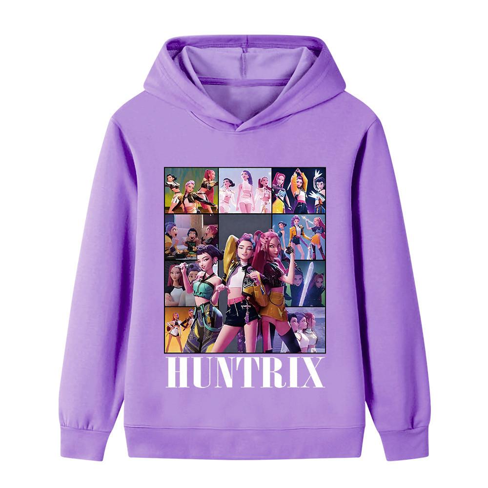 B1223 Kids Boys Girls Kpop Rumi Zoey Mira Print Long Sleeves Hoodie