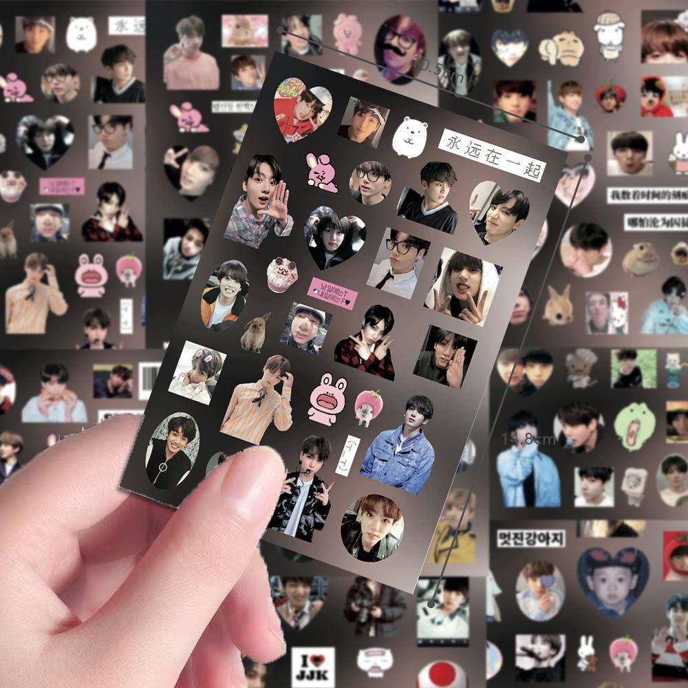 8pcs Jungkook (BTS) stickers, K-pop idol merchandise, package materials, phone stickers