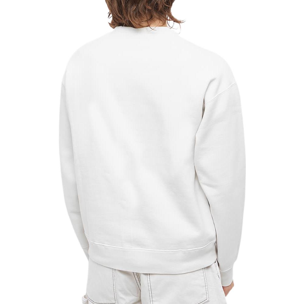 Nike Solid Color Embroidered Logo Crew Neck Pullover Sport Sweatshirt Men Tops White CV0554-030