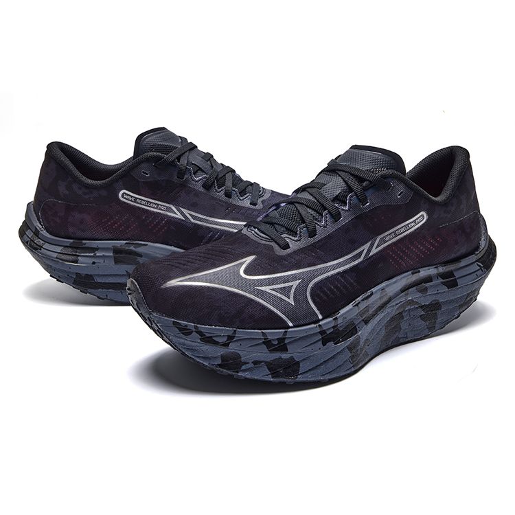 Mizuno Wave Rebellion Pro Comfortable Thick Sole Cushioning Low Top Carbon Plate Running Shoes Unisex Sneaker Black Gray J1GC231754