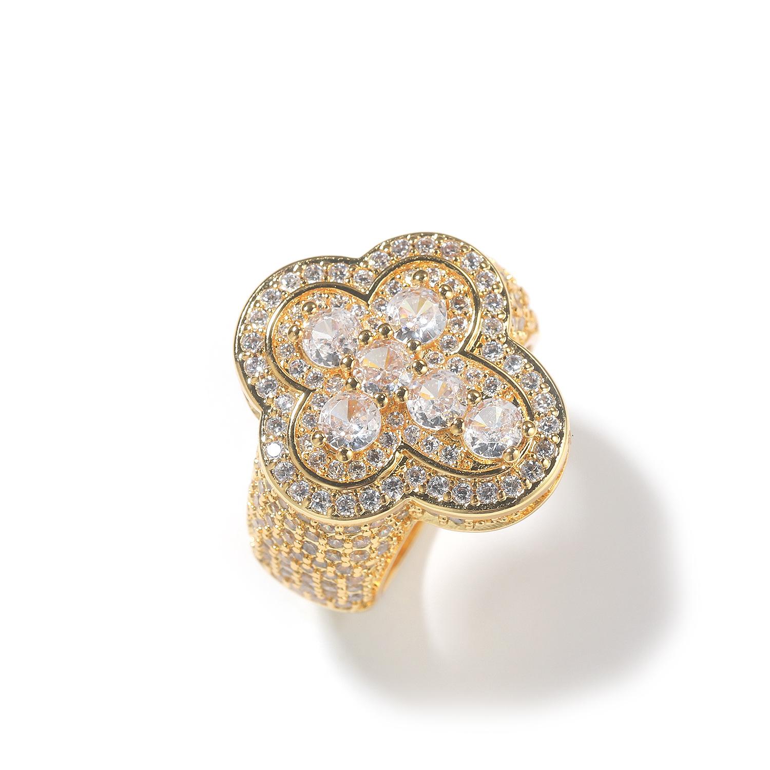 Gu Meng, hip hop ring, cross ring, copper inlaid zircon, ring niche high-end sense No. 8