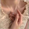 High-quality Ribbon Silver Detail Composition Pendant Romantic Chain Simple Necklace (Wfghh34)