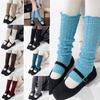Women Color Knit Long Socks Subcultures Leg Warmers Winter Warm Ankle Heap Socks Knee Highs Stocking Harajuku Boot Socks