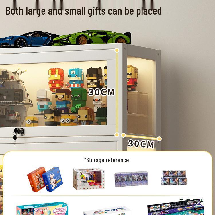 Acrylic Glass Display Cabinet with Lock for Toys and Prizes