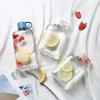 Kelímek na vodu 360/500ml Plochá láhev na vodu Bez BPA Přenosná kapesní nádoba na vodu Průhledné nápojové sklo