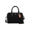 Rowan 18 Top Zip Closure Signature Shoulder Crossbody Bag Denim Handbag Small Women Handbags Black CO963-SVBK