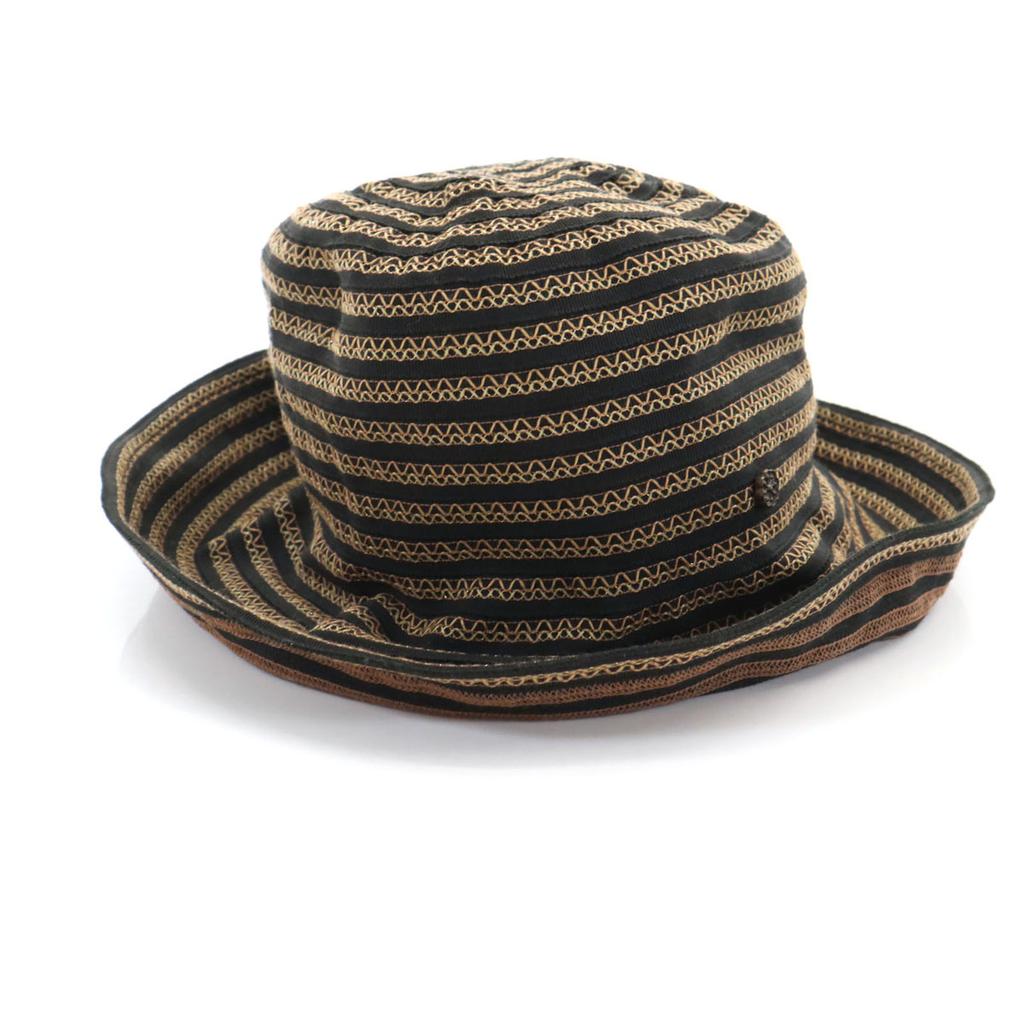 KENZO made in Japan border bucket hat M(22.4") Black series hat Men's Used