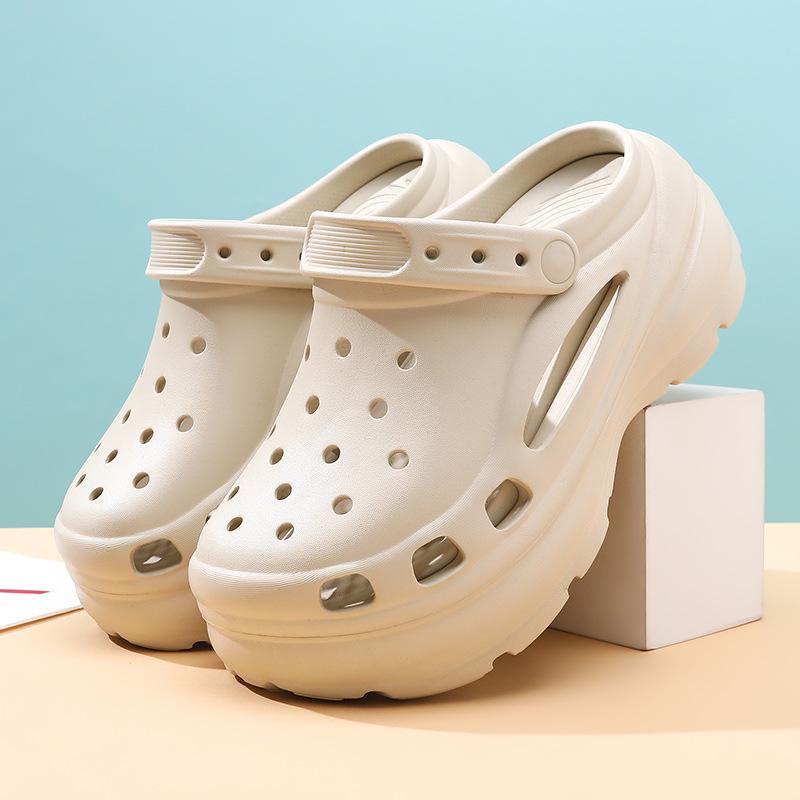Women's Outdoor Anti-Slip Odor-Resistant Thick-Soled Height-Boost Color-Block Sandals & Summer Slippers