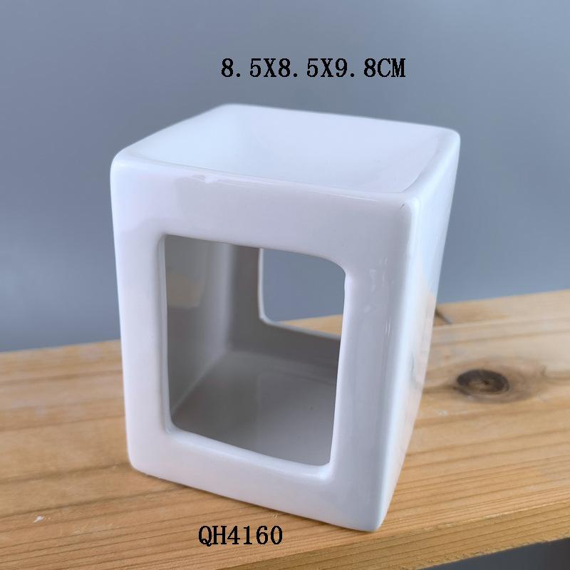 Ceramic candle aroma burner hollow aroma lamp essential oil lamp two and essential oil stove creative home crafts white floral incense burner