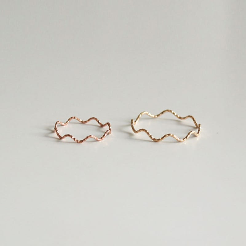 Modernlike 14k basique quotidien ensemble d'anneaux fil d'or superposés