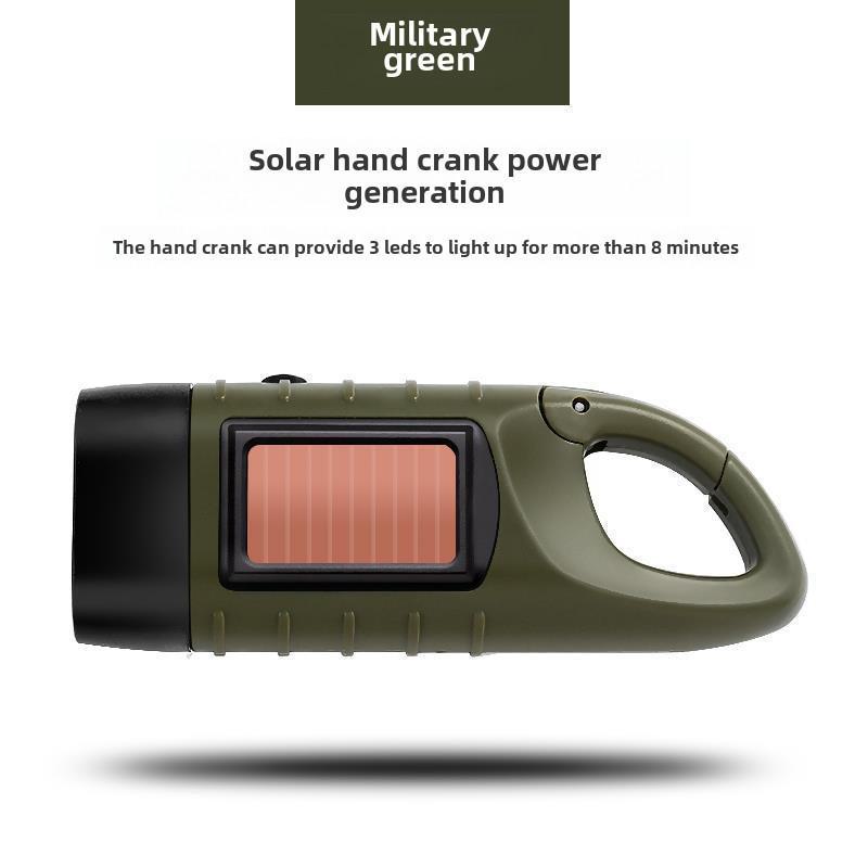 Portable Multi-Function Solar-Powered LED Emergency Flashlight with Hand Crank