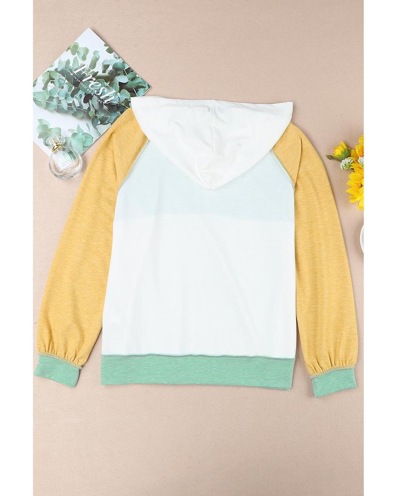 Azura Exchange Hanorac Colorblock cu Accent de Nasturi