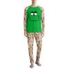Men's Printed Round Neck Raglan Long Sleeve Casual Home Pajama Set