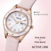 CITIZEN wicca ACTIVE LINE Sporty Solar Watch, Synthetic Leather Crystal Glass Date Day Model, Pink Gold, Women's