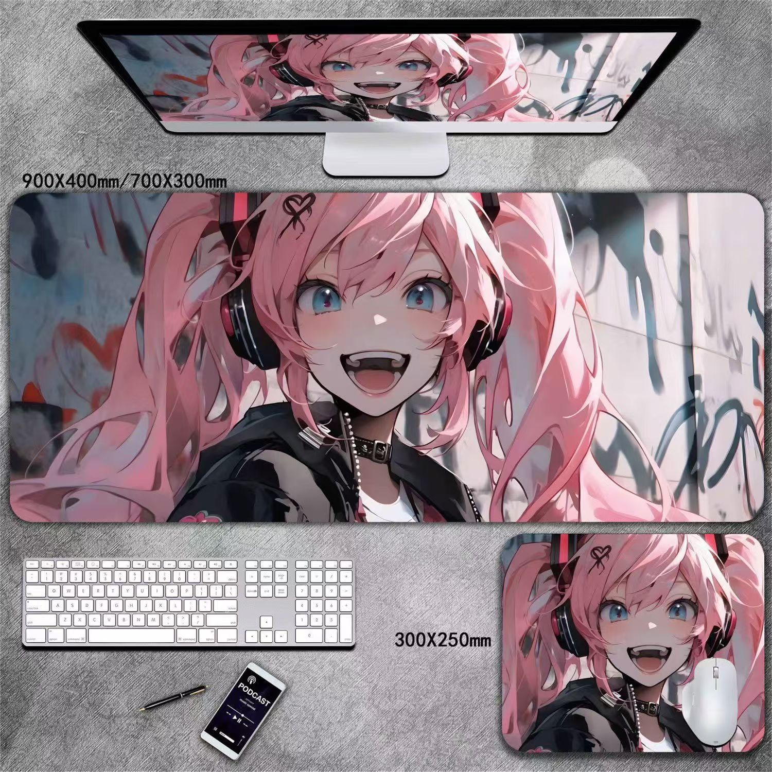 

Коврик для мыши с изображением девушки-аниме, коврик для мыши с клавиатурой, дешевый, изысканный, игровое оборудование, компьютерное оборудование, аниме, комиксы